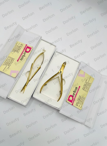 Pince à cuticules de haute qualité avec finition plasma dorée, outils de soin des ongles, logo personnalisé, ciseaux à ressort pour manucure avec pince à cuticules. - Product Image 5