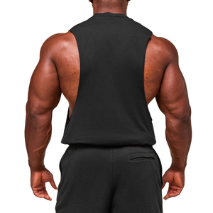 Débardeur pour hommes grande taille, sans couture, coupe ajustée, longueur standard, respirant, en polyester/coton, design jacquard - Product Image 5