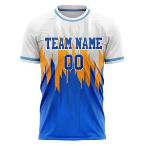 เสื้อฟุตบอลทีมชายไซส์ใหญ่ขายส่ง พิมพ์ลายโลโก้ด้วยความร้อน แบบกำหนดเองได้ ยูนิเซ็กซ์ โพลีเอสเตอร์ 100% แขนสั้น แห้งเร็ว - Product Image 1