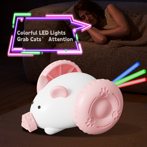 Juguete Inteligente para Gatos con Forma de Ratón, Recargable por USB, Movimiento Automático, Silencioso, Ruedas Antideslizantes, Juguete de Ejercicio para Gatitos - Product Image 1