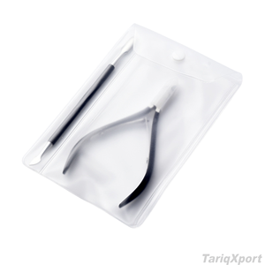 Ensemble de pousse-cuticules et coupe-ongles en acier inoxydable, outil de manucure à double tête, manche noir, qualité professionnelle - Product Image 5