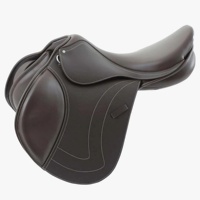 Selle de dressage synthétique haut de gamme, style anglais, design durable et confortable pour les longues balades à cheval, utilisation en concours, Horsekraft