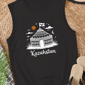Kazakhstan Yurt con patrones Chaleco casual para mujer - Product Image 4