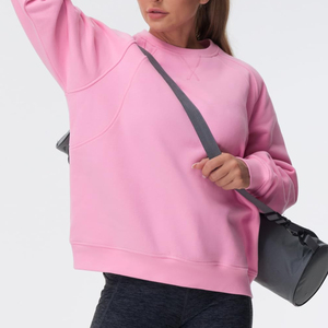 Ladies Drop Shoulder Sweatshirt Baggy Fit Women's Casual <b>Sweat</b> <b>Top</b> Private Label Clothing Supplier Private Label Women Apparel - Product Image 2