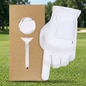 KATBROS INDUSTRIES White Half Finger Golf <b>Glove</b> Breathable Mesh Hook and Loop Closure Polyester Left Hand Unisex <b>Sports</b> <b>Gloves</b> - Product Image 3