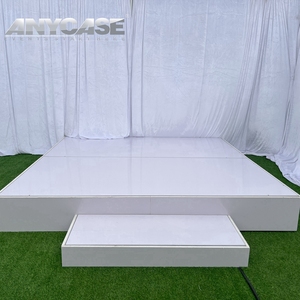 Scène blanche brillante personnalisable de 8 x 16 pieds pour événements, mariages et locations, installation rapide et portable pour la location - Product Image 5