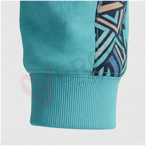 Ensemble de survêtement turquoise pour homme, manches longues, col montant, fermeture éclair sur le devant, imprimé géométrique, respirant, coupe sportive, coupe régulière, pour le printemps - Product Image 6