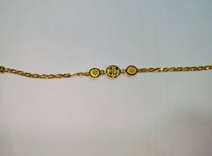 22K <b>Solid</b> <b>Gold</b> Tennis Delicate Chain Bracelet Floral Charm Engraved Luxury Daily Wear Women Gift Jewelry - Product Image 3