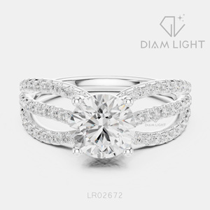 Bague de mariage en or blanc 14 carats avec diamant de laboratoire certifié IGI, taille ronde 1,314 carats, bijou raffiné, cadeau pour fiançailles, mariage ou anniversaire - Product Image 1