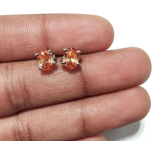 Pendientes de Piedra Natural NaturaOrange, Corte Ovalado Hecho a Mano, Plateados, Joyería Elegante de Moda para Mujer, Venta al Por Mayor, Certificados - Product Image 3