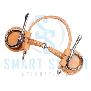 บิตม้าสำหรับขี่ม้าแบบ D-Bit หุ้มหนังพรีเมียม ทำจากสแตนเลส พร้อมที่ครอบแก้มหนังที่ทนทาน - Product Image 2