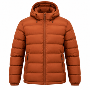 Veste matelassée d'extérieur en polyester pour hommes, personnalisable en gros, style streetwear, manteau chaud d'hiver pour hommes - Product Image 3