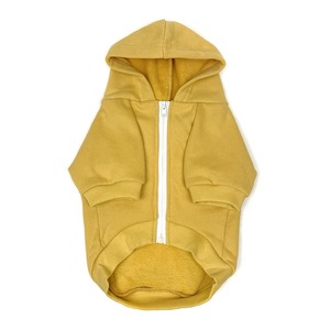Cute Solid Yellow Zip up Hoodie Cotton Blends <b>Dog</b> <b>Clothes</b> Comfortable Leisure All Seasons Wear for <b>Dogs</b> - Product Image 2