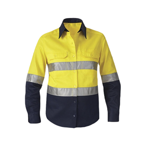 Camisa de Trabajo de Seguridad Reflectante de Manga Larga de Algodón con Diseño de Ventilación, Uniforme de Protección Industrial de Alta Visibilidad - Product Image 1