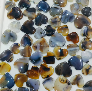 Vente en gros lot de cabochon naturel en forme de coeur en agate du Montana à facettes blanches et bleues fabrication de bijoux en pierres précieuses en vrac verre taillé fantaisie - Product Image 1