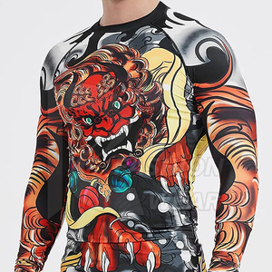 <b>Compression</b> <b>Shirts</b> Long Sleeve Custom BJJ Rash Guard MMA Heat-Transfer Printed <b>Men's</b> Full Sleeve Breathable Eco-Friendly Quick - Product Image 5