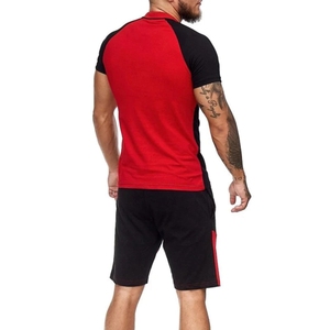 Men's Color Blocking Polo Shirt Set <b>White</b> Black Summer Casual Knitted Breathable Two Piece Sportswear Shorts set - Product Image 6