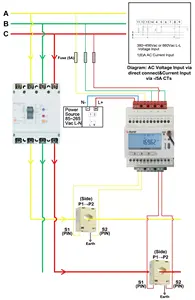 Acrel ADW300/4GHW pengukur energi nirkabel, pengendali jarak jauh 3 fase meteran listrik menghitung konsumsi energi