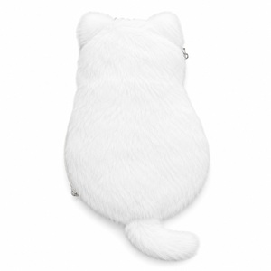 <b>Plush</b> Cat Shaped Polyester Pencil Case Bag Zipper Pencil Pouch Portable <b>Large</b> Capacity for School Travel Cute Stationery Gift - Product Image 1