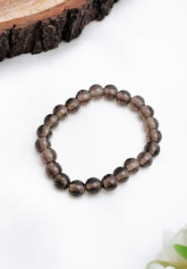 สร้อยข้อมือลูกปัดควอตซ์สโมคกี้ธรรมชาติทรงเหลี่ยม ขนาด 8 มม. สร้อยข้อมือพลอยธรรมชาติ สำหรับทำเครื่องประดับอัญมณีชั้นดี - Product Image 4