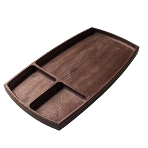 Plateau en bois d'acacia, long plateau de service, forme de canoë, plat à nourriture, plateau rustique pour fruits, en-cas, pain, organisateur de table décoratif - Product Image 1