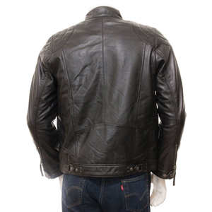 Chaqueta de Cuero Negra para Hombre en Oferta a Precio Económico / Nueva Chaqueta de Cuero con Cierre para Hombre, Última Llegada - Product Image 2