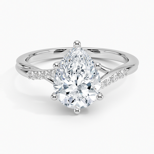 Anillo BOJ 040 con Corte de Pera, Plata 925, Halo Oculto, Diamante de 2ct, Color D, VVS1, Moissanita Certificada GRA, Precio Bajo - Product Image 1
