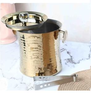 Cubo Metálico para Cerveza, Contenedor Brillante de Acero Inoxidable, Cubo de Hielo para Vino y Champaña, Cubo de Hielo Plateado - Product Image 2