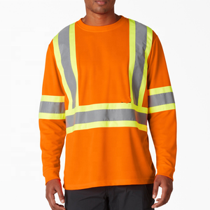 T-shirts de sécurité réfléchissants personnalisés pour le travail de construction, vêtements décontractés avec bandes réfléchissantes - Product Image 4