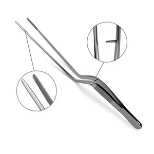 Pinzas para Oídos de 5.5 Pulgadas con Forma de Bayoneta, Instrumento Quirúrgico ORL, Pinzas de Precisión de Acero Inoxidable Alemán para Aplicación Médica - Product Image 1