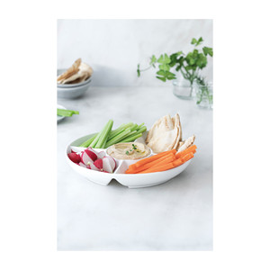 Piatto da portata Zensai a 5 scomparti, in ceramica bianca, rotondo, per antipasti e snack per feste - Product Image 2