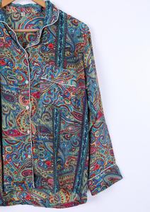 Conjunto de Pijama para Mujer con Estampado Paisley, Camisa de Manga Larga con Botones y Pantalones, Ropa de Estar en Casa, Conjunto de Pijama con Botones Delanteros - Product Image 3