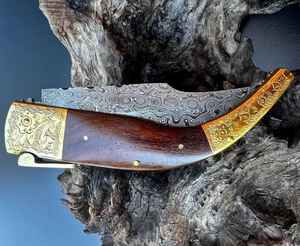 Cuchillo de Camping de Bolsillo de Alta Calidad, Hecho a Mano, al por Mayor, Palace LLC, el Más Vendido, Personalizado, de Acero de Damasco de Alta Calidad, OEM - Product Image 2