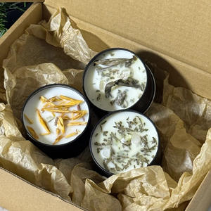 Vela Votiva LANJO para Limpieza Energética con Salvia Blanca, Aceite Esencial de Hoja de Salvia, Cera de Soja, Larga Duración para Meditación, Palo Santo - Product Image 1