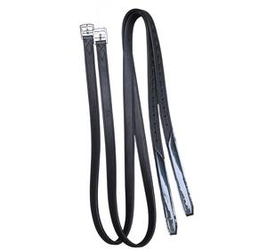 Estribos de Cuero Negro Premium con Hebillas de Acero Inoxidable, Marca FAB International, Cómodos y Duraderos, para Equitación Inglesa - Product Image 2