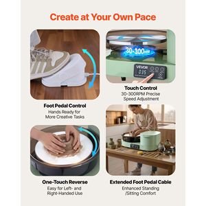 Tornio per Ceramica Elettrico da Tavolo in Alluminio da 11 Pollici, 450W, per Adulti, Velocità Regolabile 30-300 RPM - Product Image 5