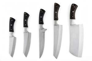 Juego de Cuchillos de Cocina Profesionales de Acero Inoxidable de 5 Piezas con Mango de Madera Oscura - Product Image 2