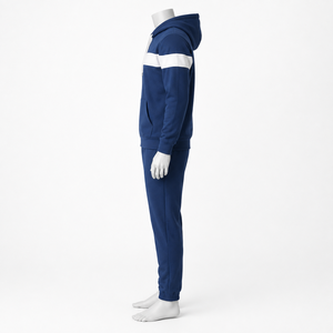 Conjunto Deportivo para Hombre con Capucha en Blanco y Negro, Pantalones Deportivos de Manga Larga, Ropa Casual de Otoño con Logotipo Frontal - Product Image 2
