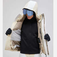 Veste de ski imperméable haute performance pour homme, respirante, coupe-vent, pour sports d'hiver en plein air, veste de snowboard, manteau à capuche bicolore