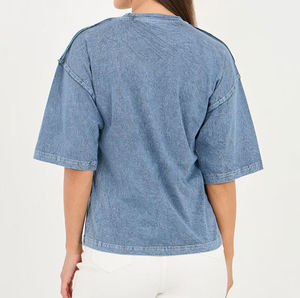 T-shirts pour femmes en coton et élasthanne, col rond, logo uni, streetwear, manches courtes, respirants, anti-rides, séchage rapide - Product Image 5