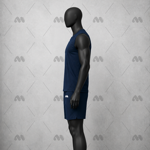 Débardeur sportif à col rond pour homme, séchage rapide - Tissu tricoté en spandex/coton pour la salle de sport et la course à pied - Product Image 2
