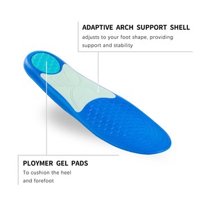 New Soft Polyurethane Cushioned Anti Odor Pain Relief Comfort <b>Insoles</b> for Shoes Sports - Product Image 2