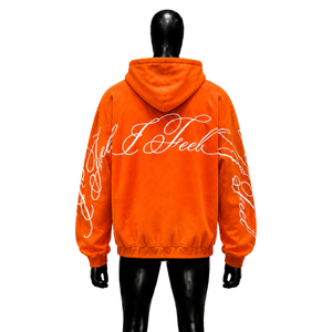Sudadera con capucha naranja 100% de tejido grueso para hombre, personalizable, de invierno, corte holgado, estilo urbano, transpirable, esencial de moda, oversize - Product Image 2