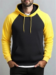 Sweat-shirt à capuche bordeaux pour homme, coupe ample, couleur unie, décontracté, pour l'hiver, en molleton tricoté, polyester/coton écologique, avec poche - Product Image 3