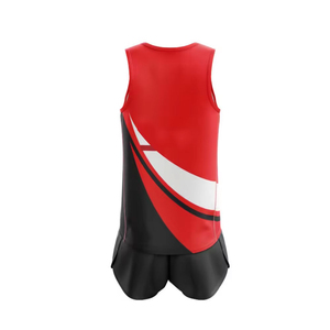 Red Black White Gradient Color Sublimated Polyester Breathable Moisture Wicking Sleeveless Elastic Waist Unisex Adult <b>Athletic</b> - Product Image 2