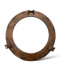 Espejo Decorativo Tipo Ojo de Buey para Decoración de Pared de Estilo Náutico, Diseño Art Deco Hecho a Mano en Latón - Product Image 3