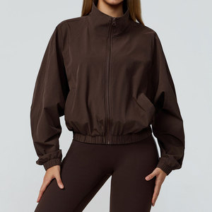 Chaqueta Blusón Azul Marino para Mujer con Cremallera, Manga Larga, Cuello Alto, Transpirable, Tejida, Ropa de Abrigo de Primavera, Moda de Invierno para Mujer - Product Image 5
