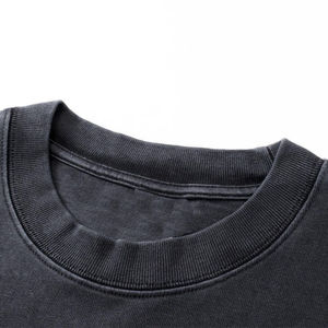 Acid Washed Hip Hop Sun Fade Double Layer 100% Cotton Long Sleeve T-Shirts 280 Grams Woven Fabric O-Neck Sun Print Pattern - Product Image 2