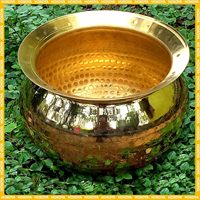 Geborsteld gouden kookpot, duurzaam, glanzend messing keukengerei voor thuis, keuken, hotel, restaurant