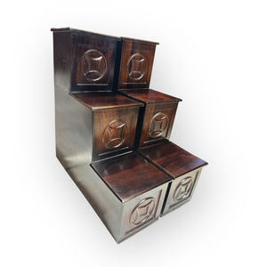 Un par de plataformas de tres niveles hechas de madera natural de Muong - Product Image 5